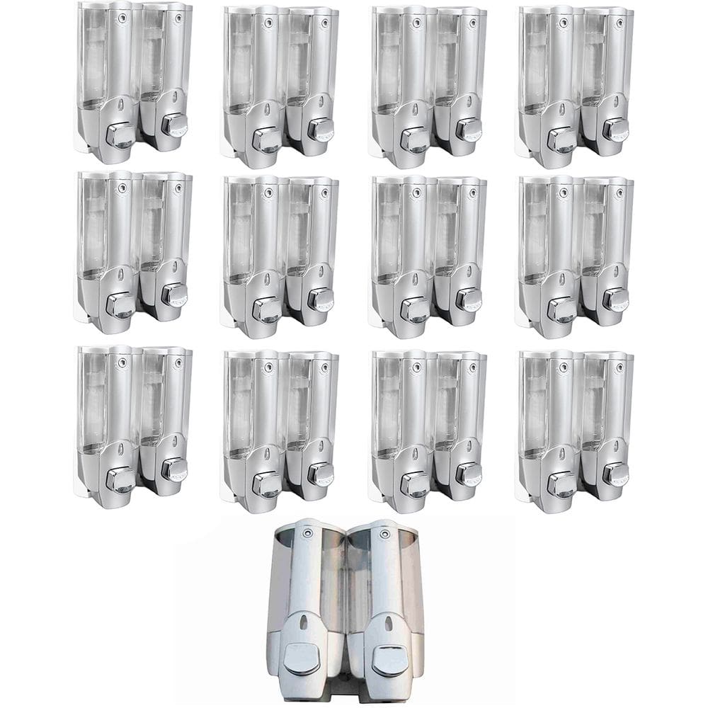 Dispenser Duplo Sabao Sabonete Acool em Gel Kit 13 Uni Shampoo Liquido Hotel Shopping
