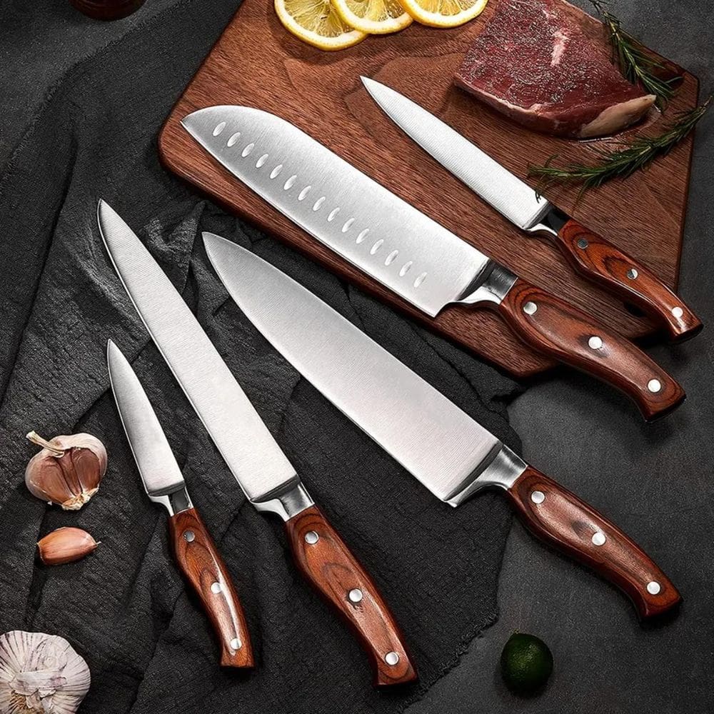Conjunto Facas Afiadas Cozinha E Churrasco Kit 10 Itens Alta