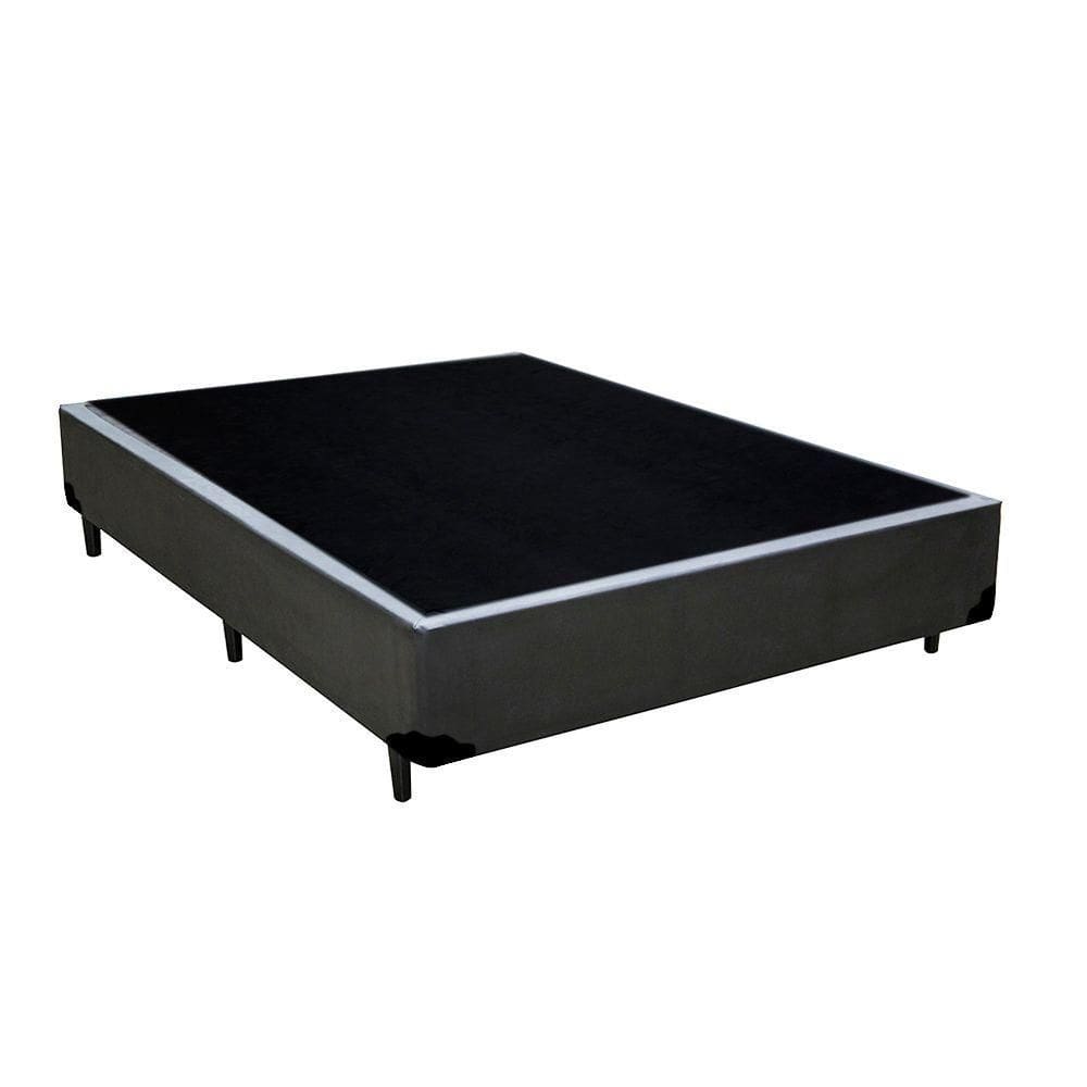 Cama Box Casal Sintético King Design Cinza 138x188x40