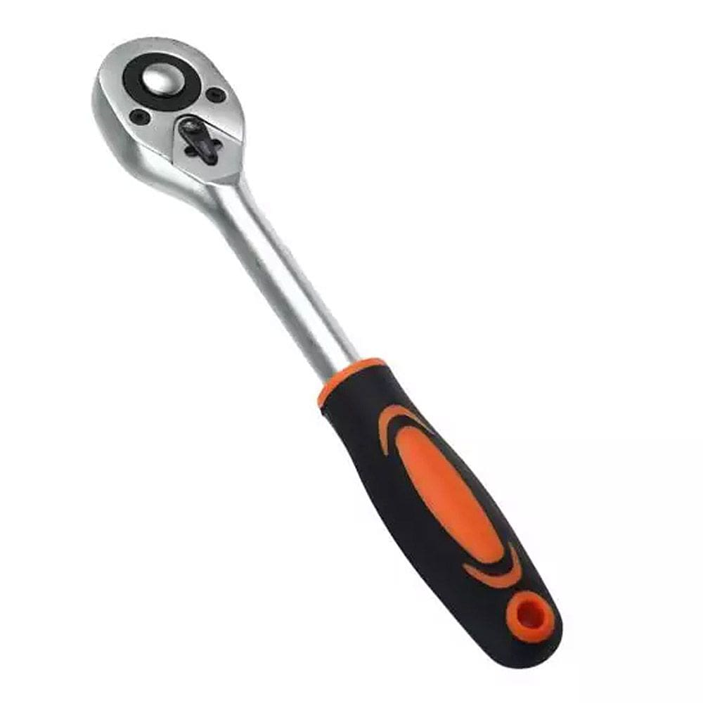 Catraca Reversível 1/4 Profissional Starfer para Soquete Aço Cromado 45 Dentes