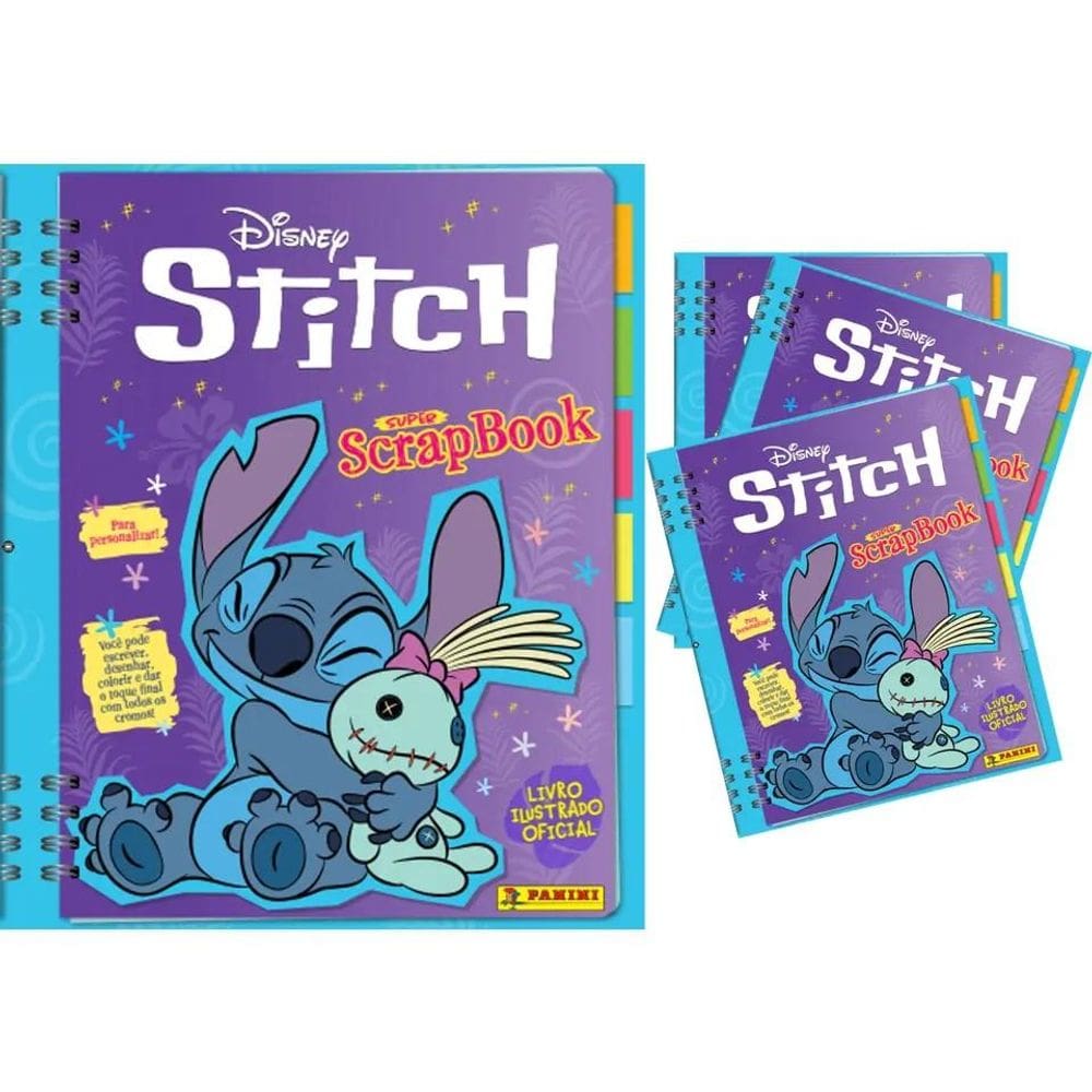 Kit Stitch - Super Scrapbook - Álbum Capa Cartão + 6 envelopes