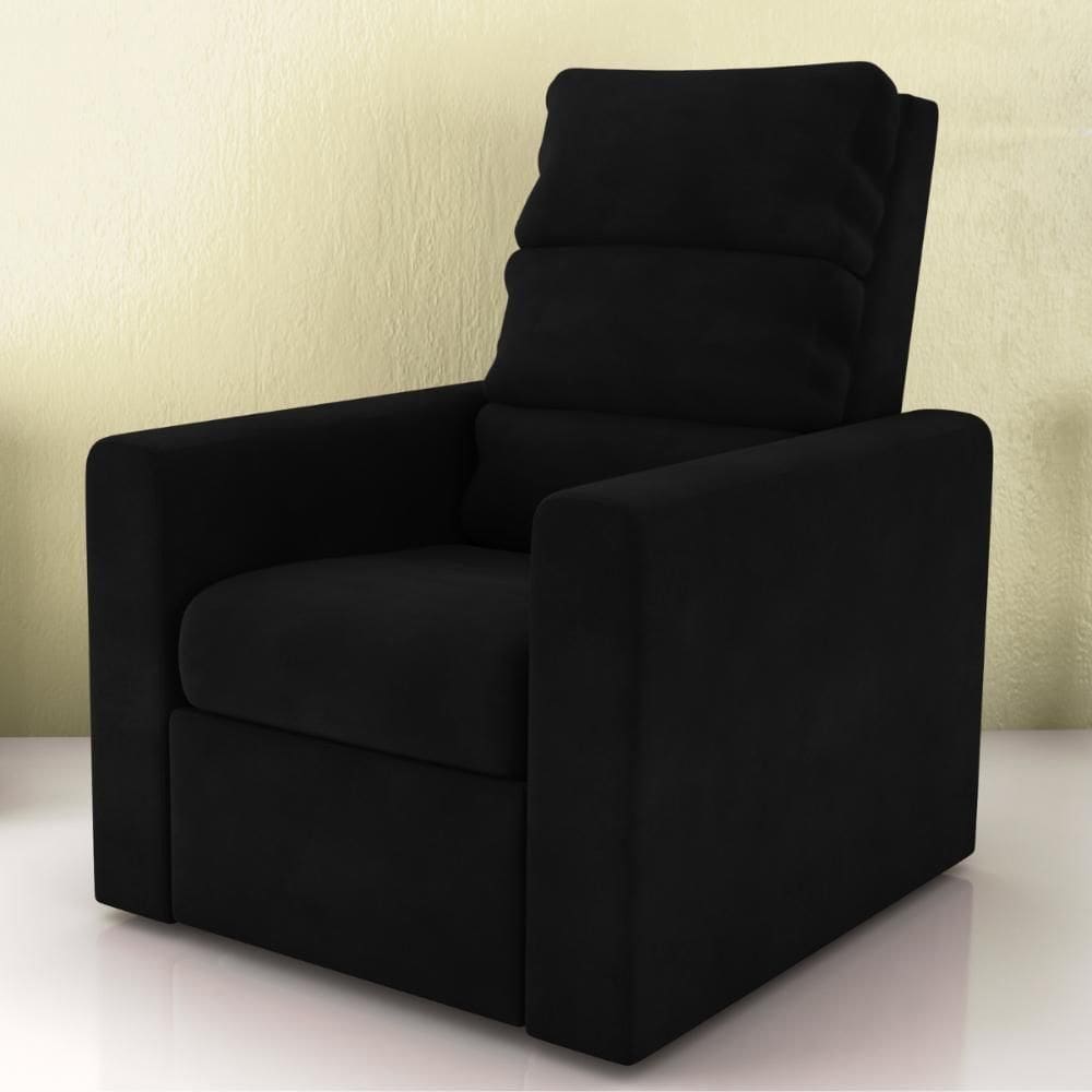 Poltrona Reclinável Saul Veludo Inca Preto