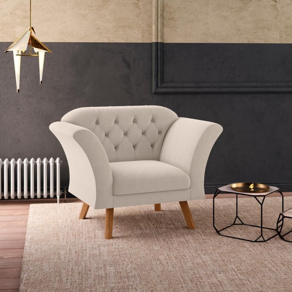 Poltrona Decorativa Roseira Inca Areia