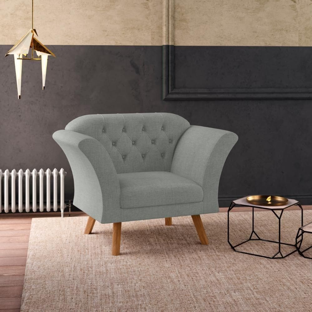 Poltrona Decorativa Roseira Linha Grafite