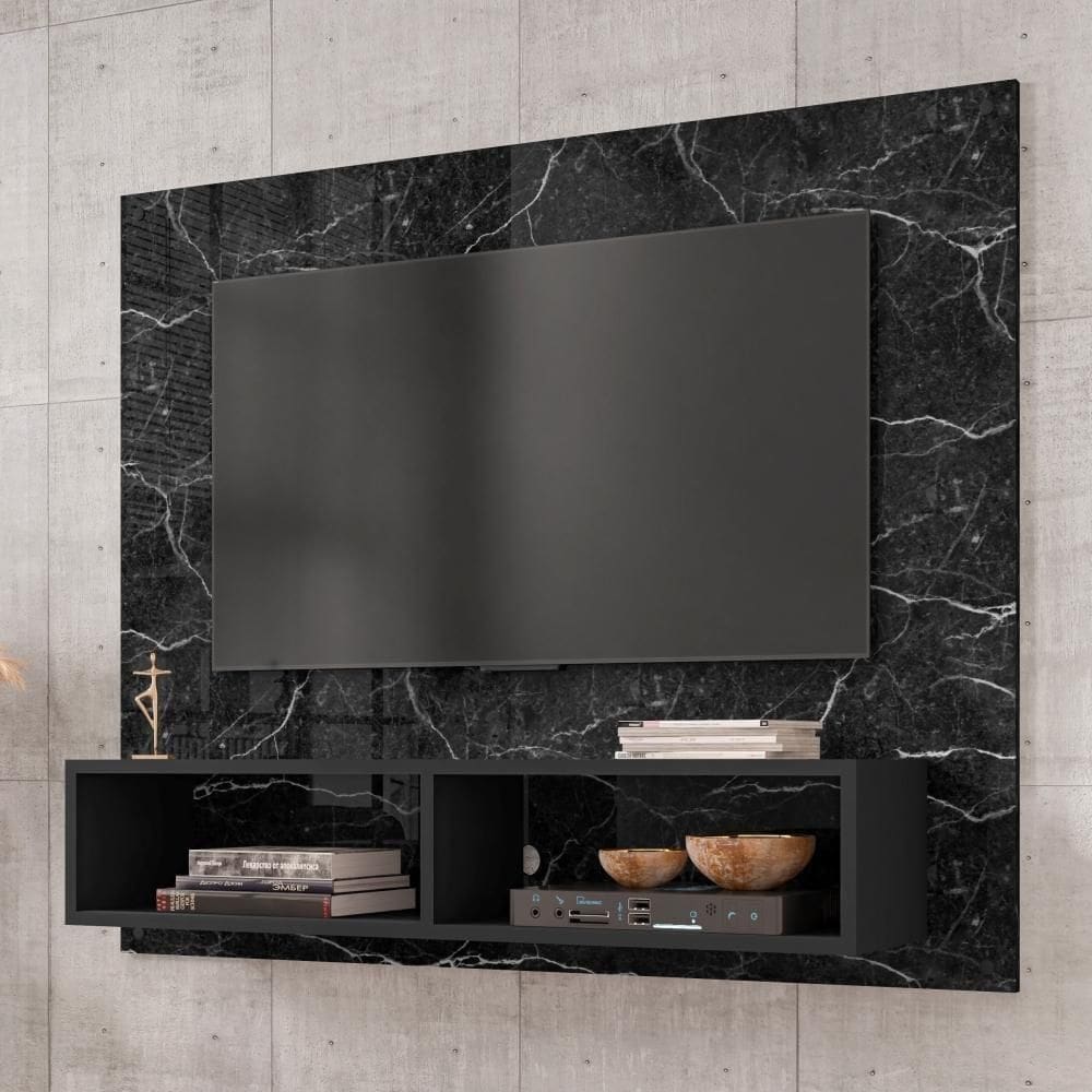 Painel Para Tokyo Nero Marmorizado 2 Nichos