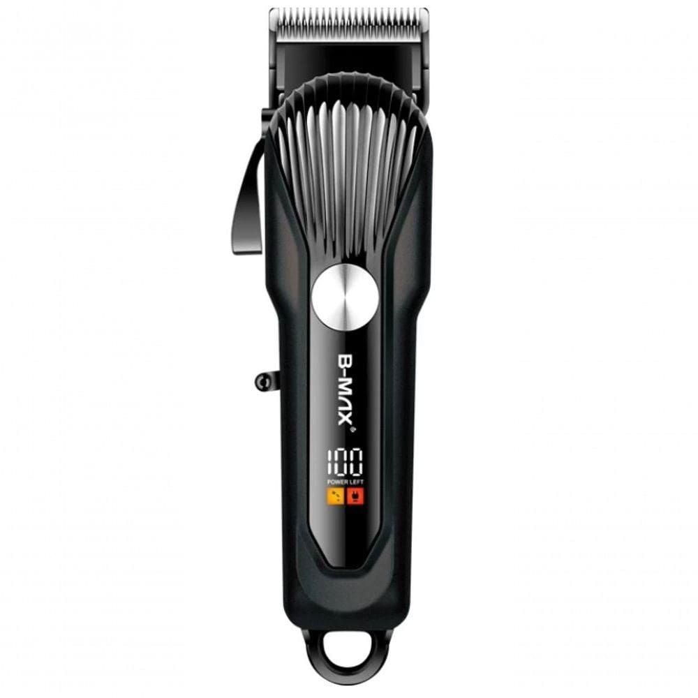 Maquina Cortar Cabelos Sem Fio Bmax 4 Pentes Visor Lcd Bivolt Preto