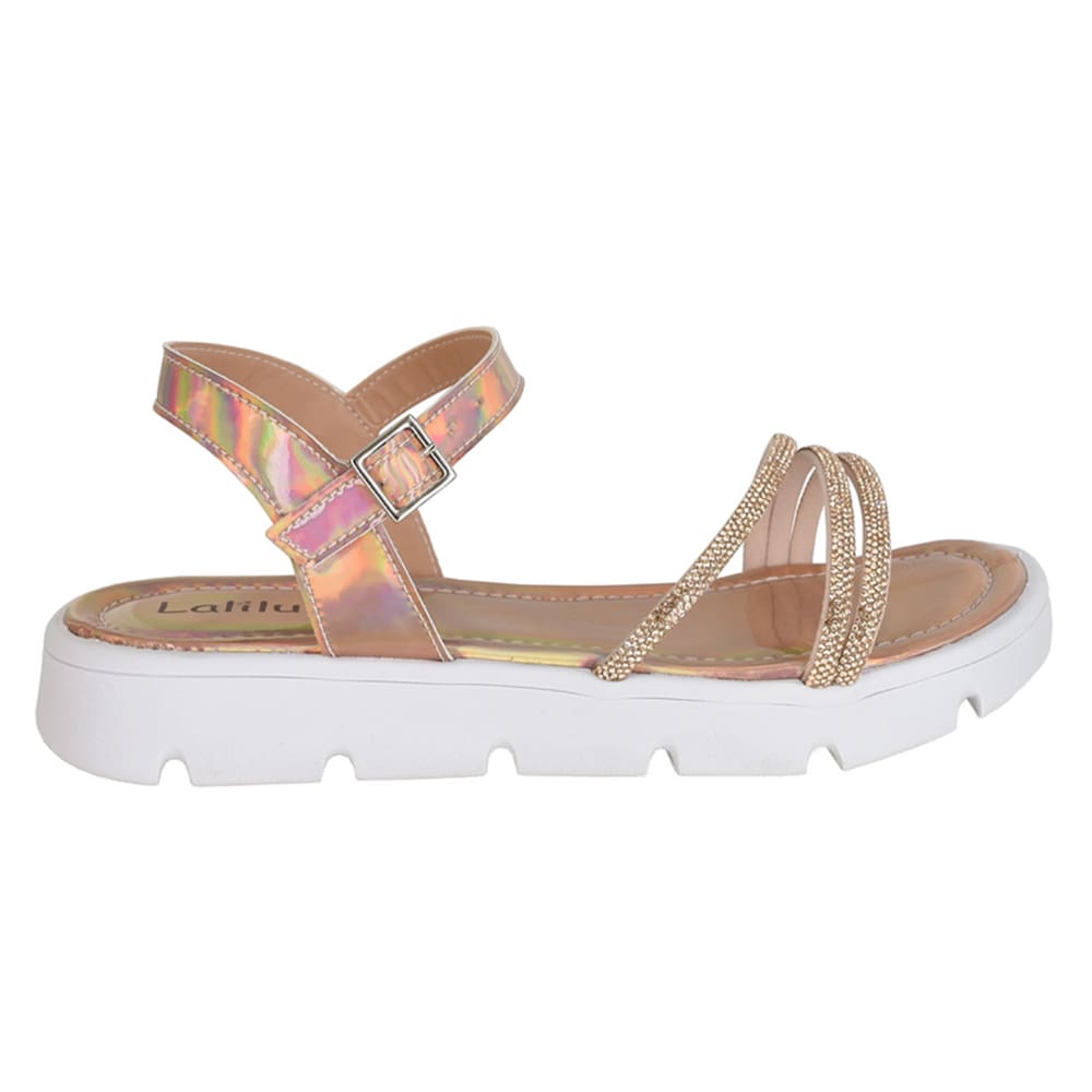 Sandália Lalilu Confortável Ajustável Estilosa Infantil Cobre