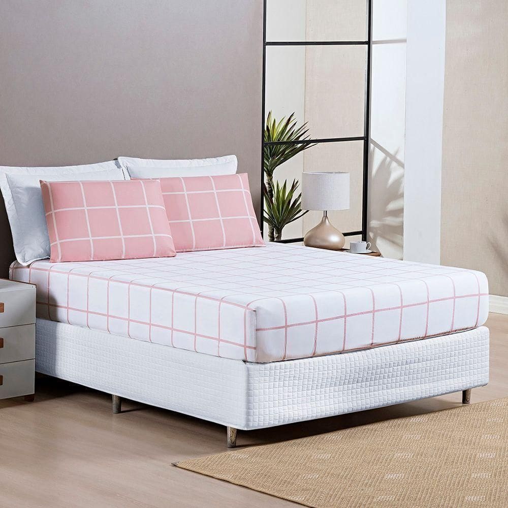 Jogo De Cama Austin Solteiro 02 Peças - Rosa