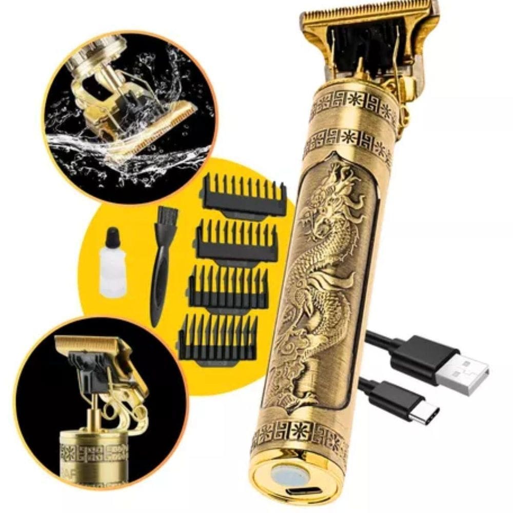 Máquina Profissional Acabamento Bivolt Barba 4 Pentes Usb