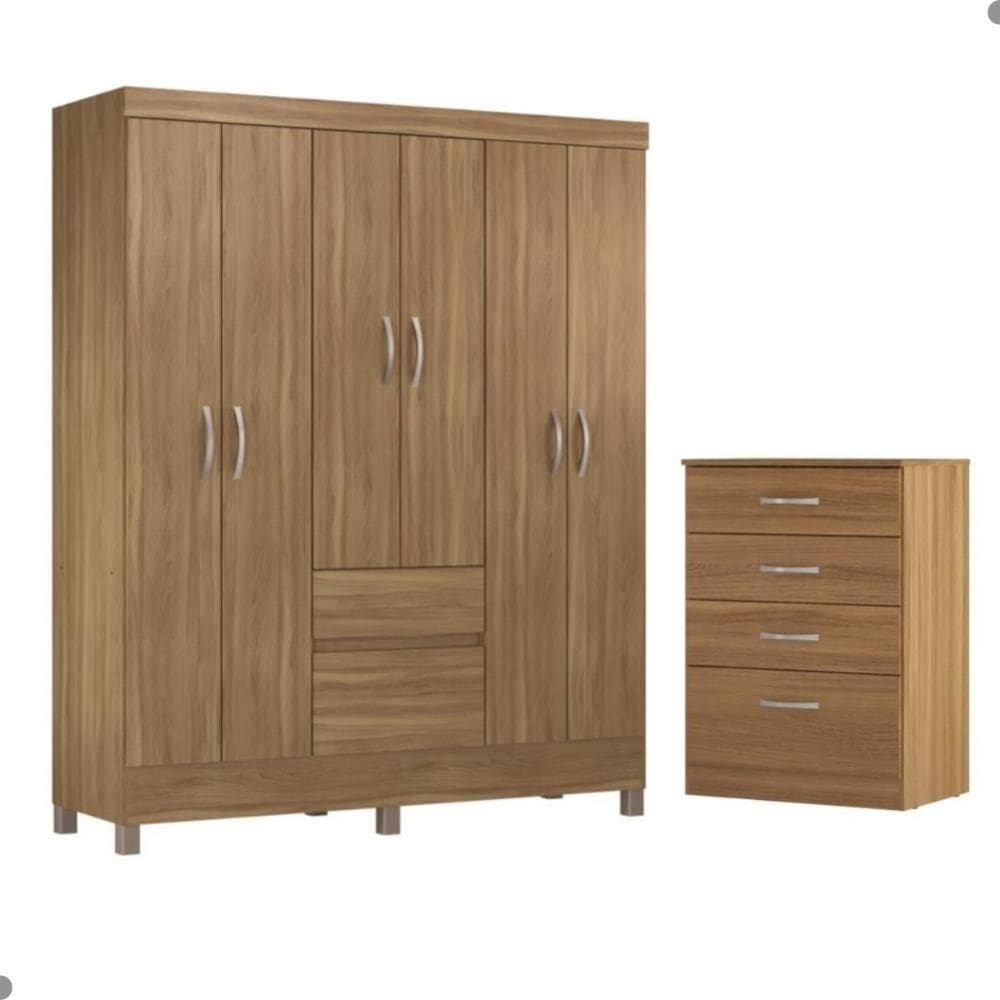 Conjunto Quarto Guarda Roupa E Comoda Forggia Amendola