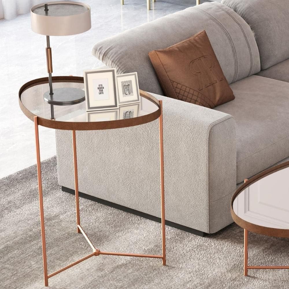 Mesa Lateral Porto Principe Castanho Bronze