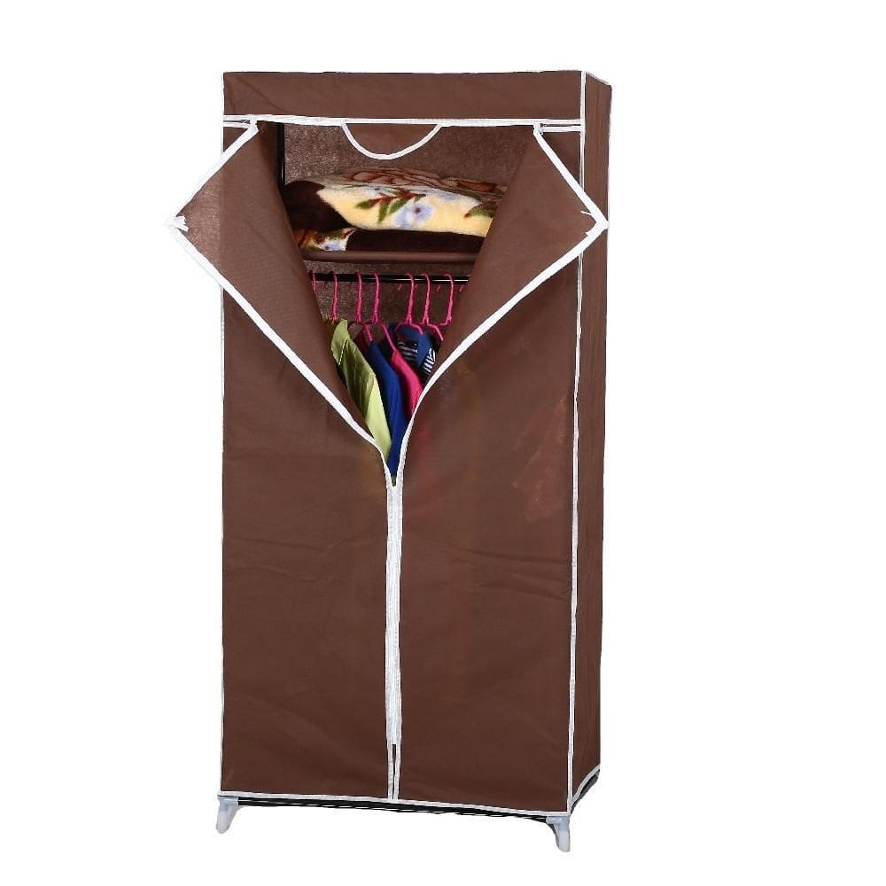 Guarda-Roupa Portátil com Zíper, Cabideiro e Prateleira