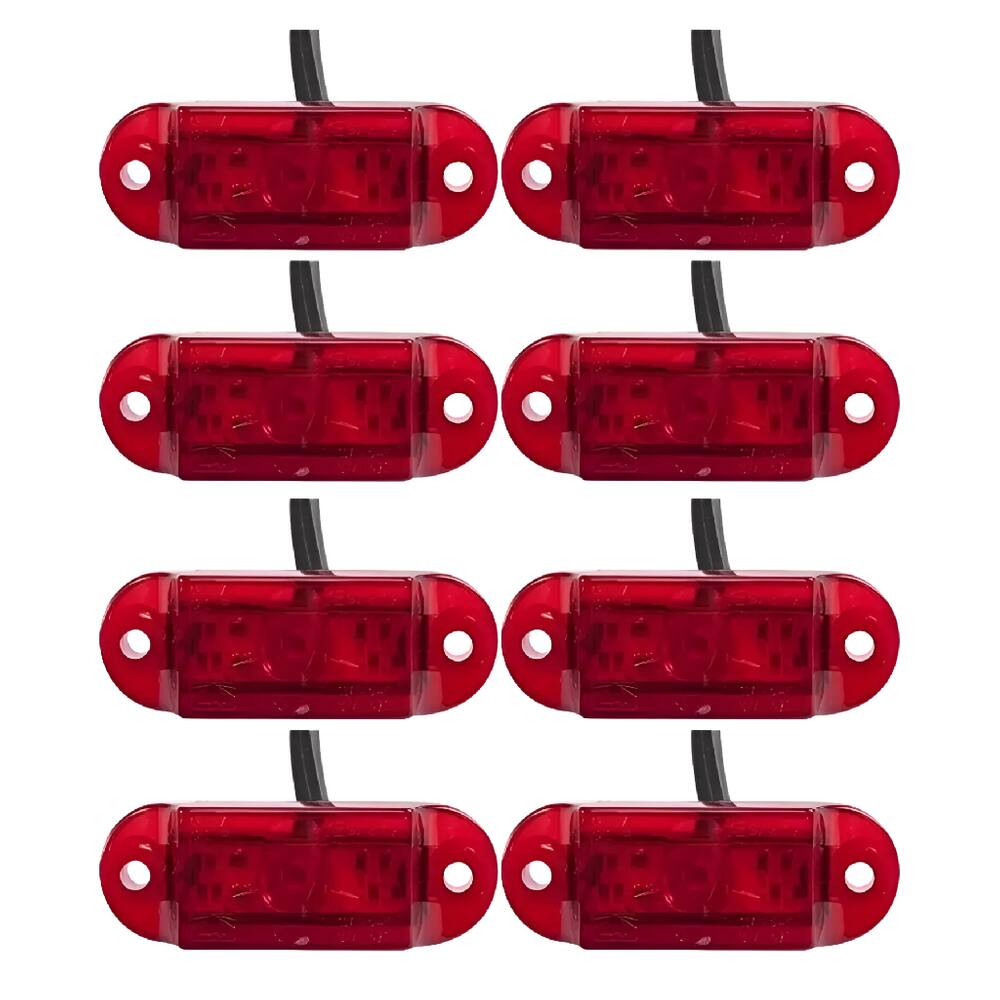 Kit 8 Lanterna Led Posipoint Vermelha Bivolt 12v / 24v Aspock