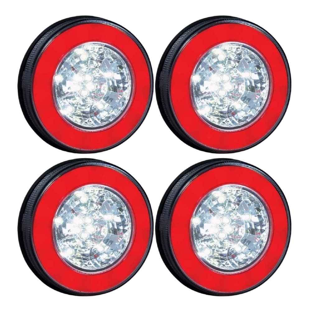 4 Lanterna Traseira Vermelho Halo Light Led 24v Luz Re