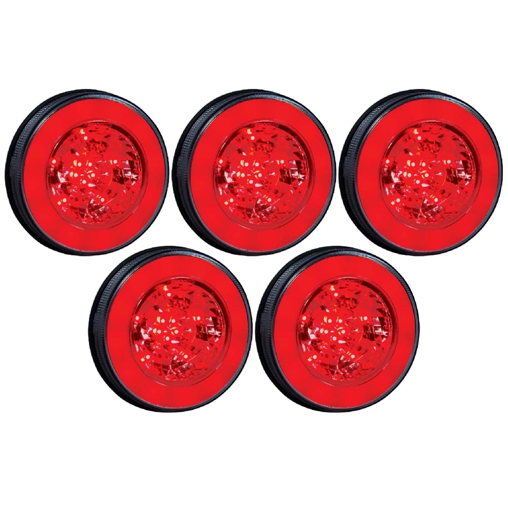 5 Lanterna Traseira Vermelho Halo Light Led 24v Freio