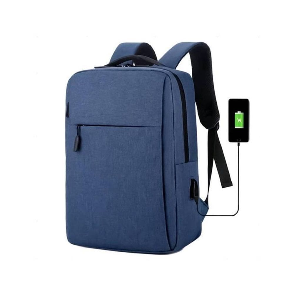 Mochila Azul Executiva Impermeável Para Notebook Até 15.6