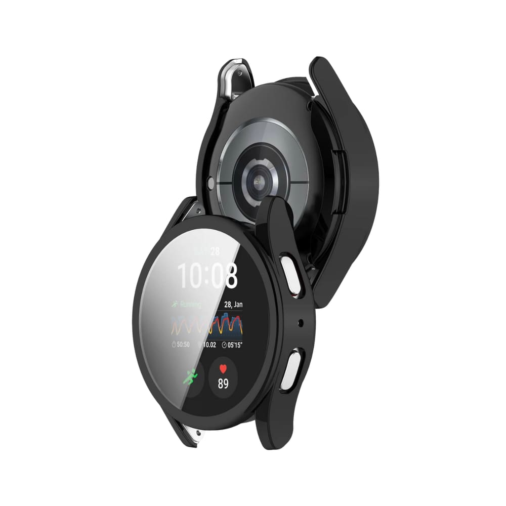 Capa com Película de Vidro Nerdcase Compatível com Samsung Galaxy Watch 7 44mm, Preto