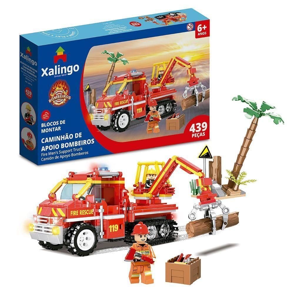 Blocos De Montar Bombeiros Caminhão De Apoio 439 Peças Blocos De Montar Caminhão De Apoio 439 Peças