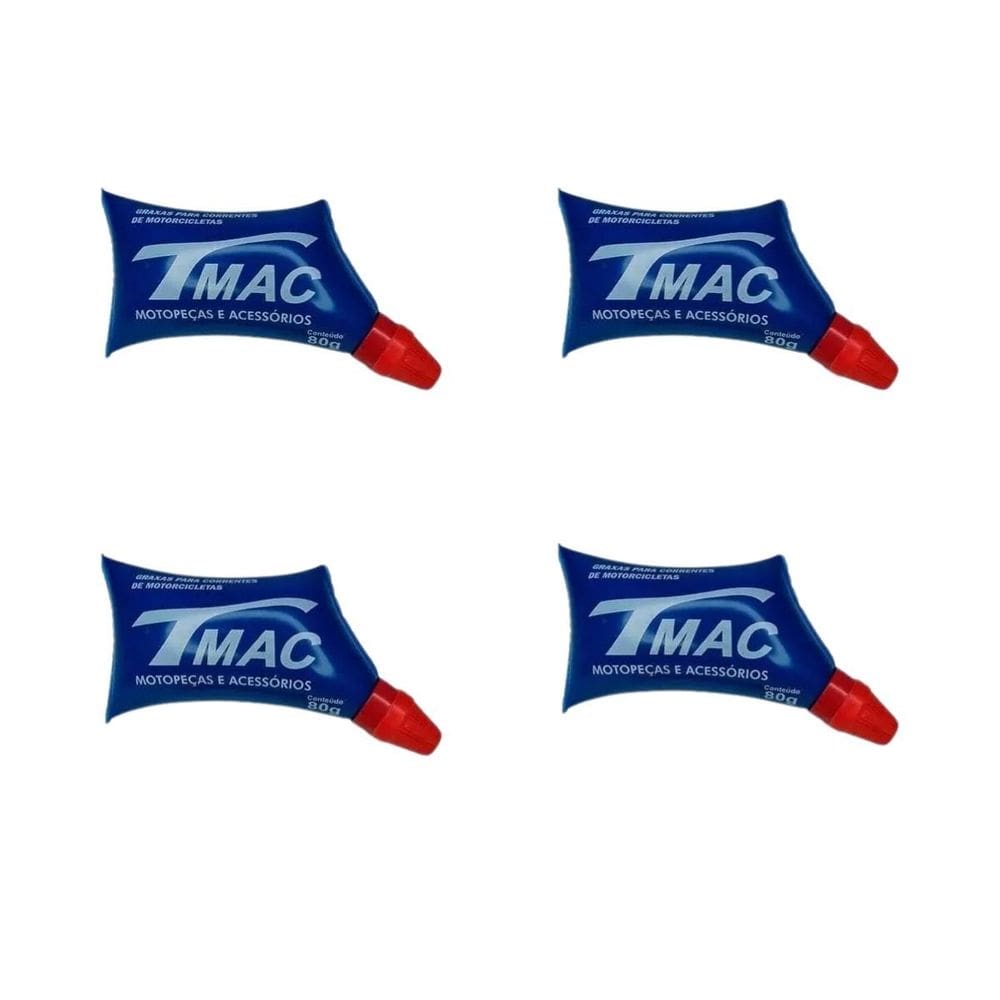 Kit 4 Graxa Branca Lubrificante Corrente Relação Moto
