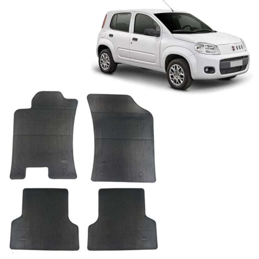 Tapete Borracha Fiat Novo Uno 2011 Até 2021 4 Peças