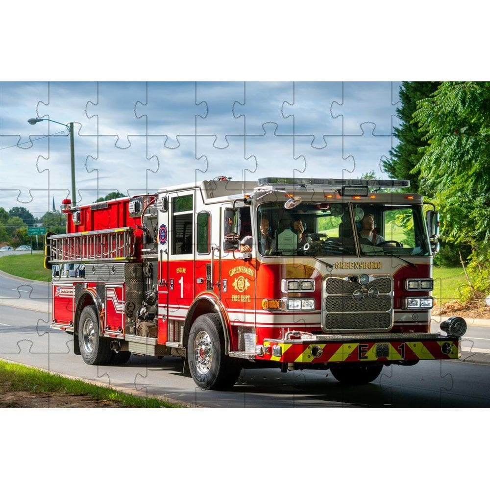 Kit 2 Quebra-Cabeças Carros De Bombeiros De 60 Peças