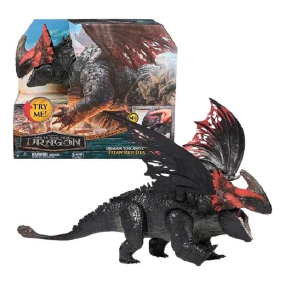 Como Treinar O Seu Dragão O Filme – Dragao Volcano Luxo Titan Morte Vermelha 58 Cm Com Som - Sunny