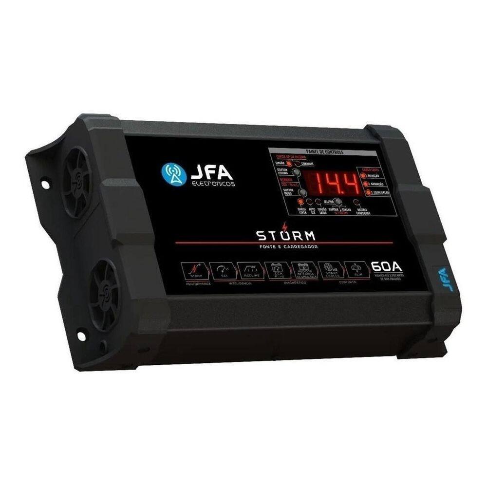 Fonte Carregador De Bateria Storm Plus 60A Jfa Bivol 12A15V