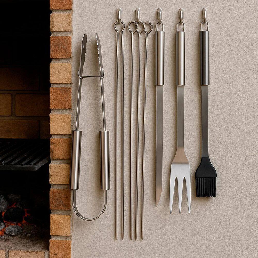 Kit Churrasco Reforçado Com Faca Garfo E Acessórios
