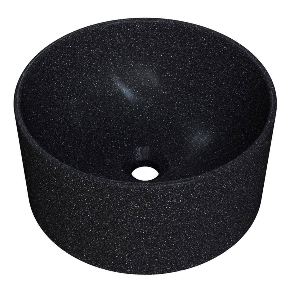 Cuba Pia Para Banheiro Redonda 30cm Celine C08 Preto Granit - Mpozenato