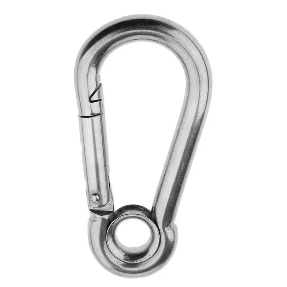 Mosquetão Inox Trava Automática 10Mm X 100Mm Com Olhal