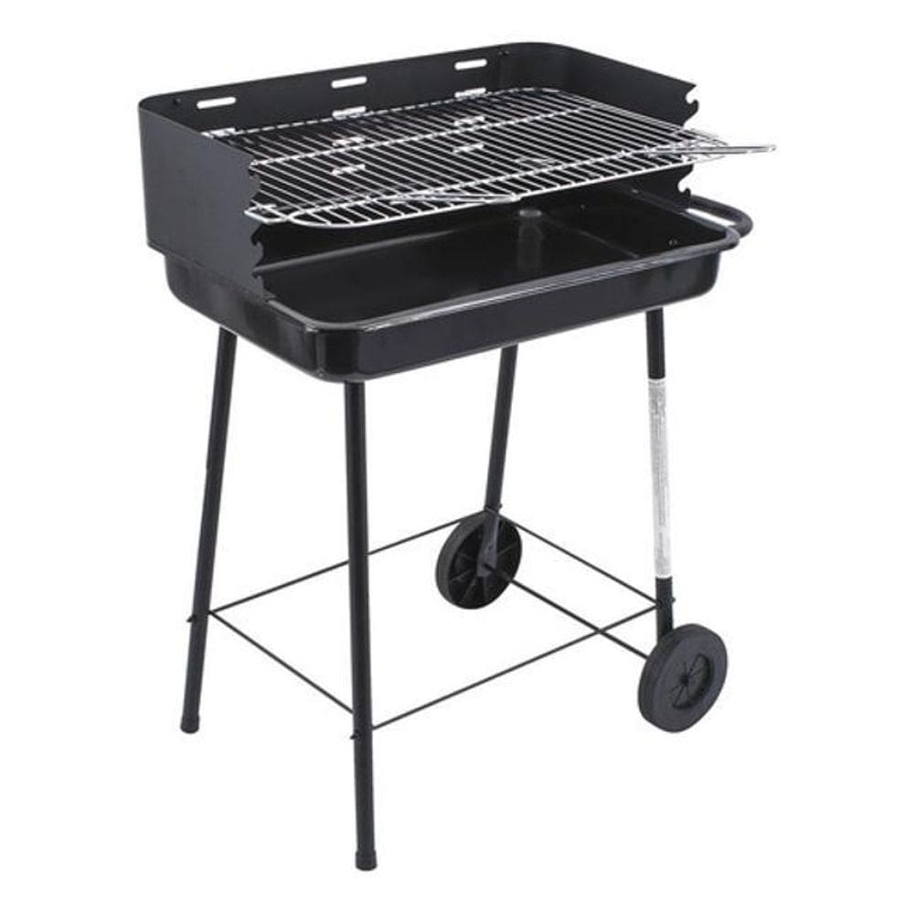 Churrasqueira Móvel - A Carvão - Aço Esmaltado - Preto