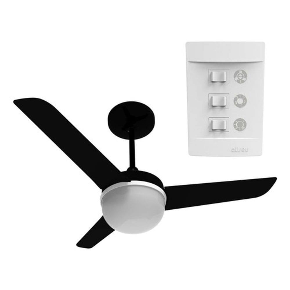 Ventilador De Teto Preto 127v 130w 90cm Aliseu Alisclean