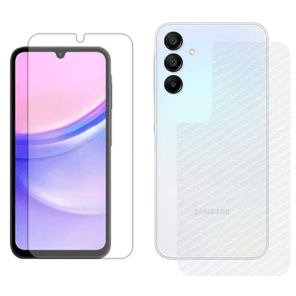 Pelícual Hidrogel + Adesivo Fibra de Carbono para Samsung Galaxy A15 5G - Transparente