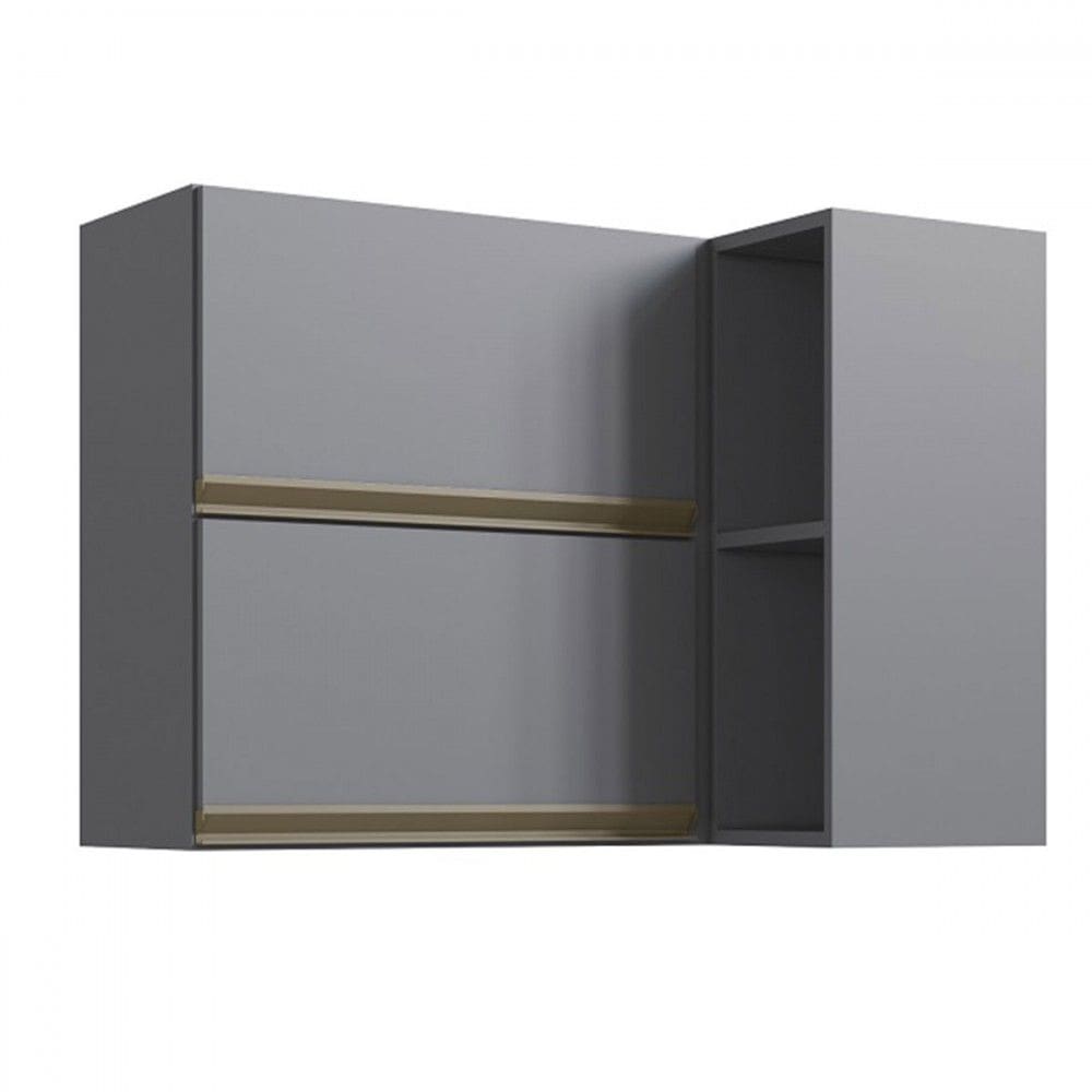 Armário Aéreo Cozinha Greta 2 Portas Cinza - Irm Móveis