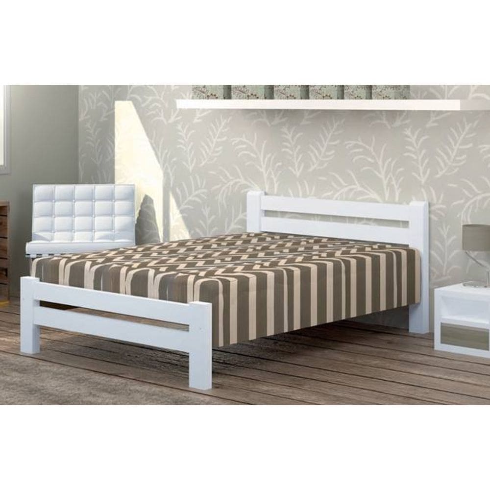 Cama de Casal Piazza de Madeira Maciça Tauari