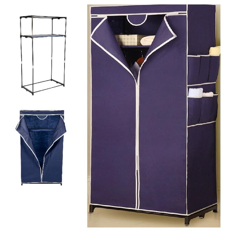 Guarda-Roupa Portátil com Zíper, Prateleira e Sapateira