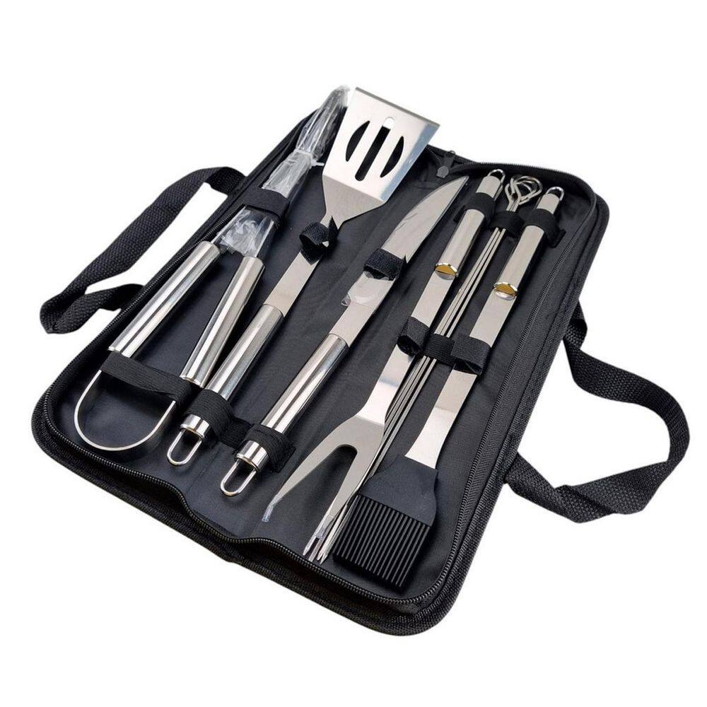 Kit Churrasco Reforçado Com Faca Garfo E Acessórios