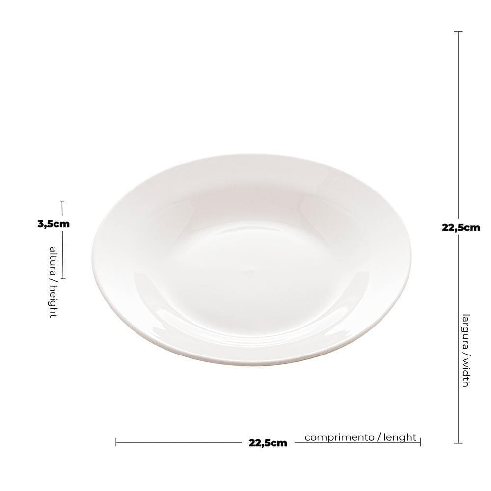 Prato Fundo De Porcelana Clean 3X22X22Cm