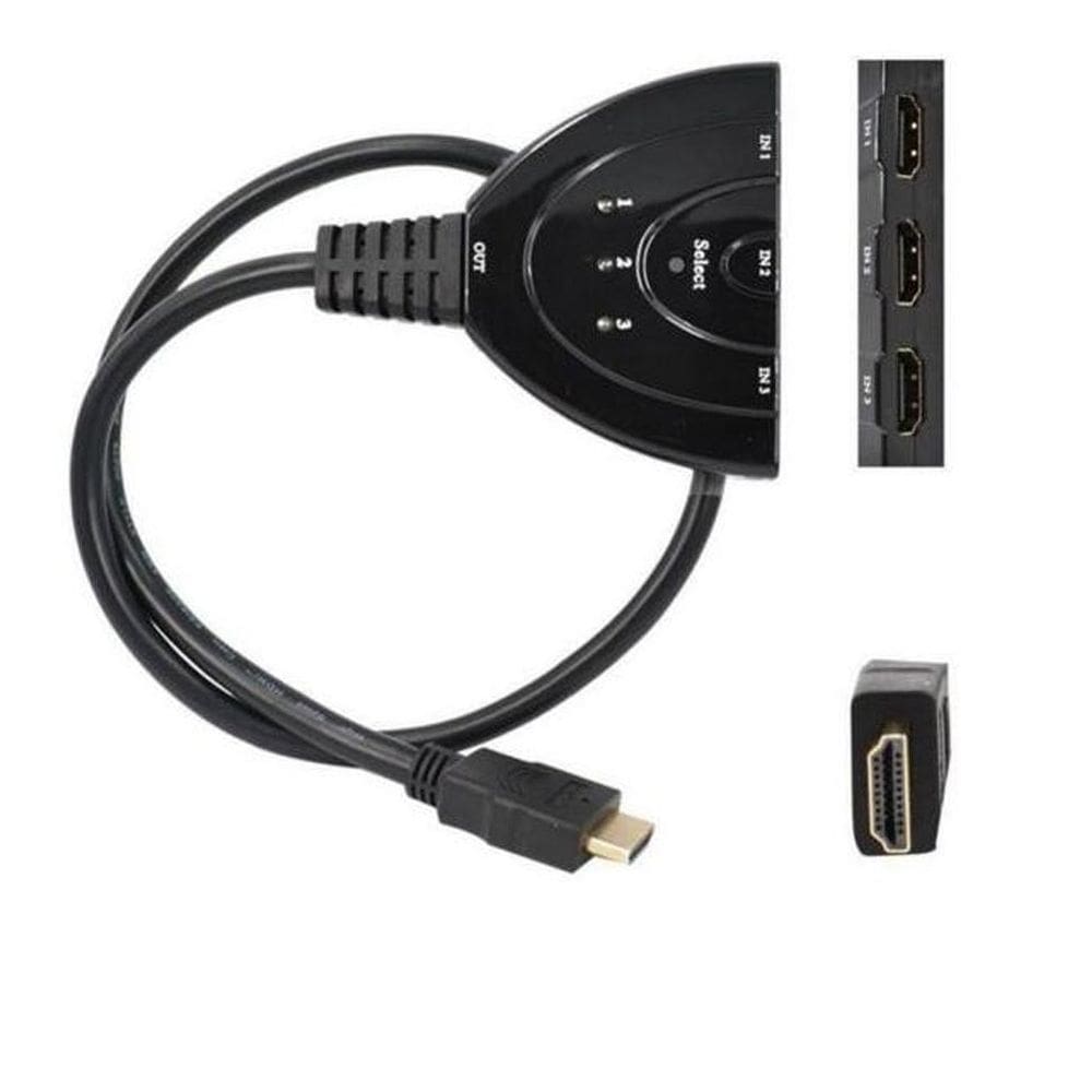 Cabo Hdmi Divisor Splitter Duplicador Y 1 Macho Para 3 Fêmea