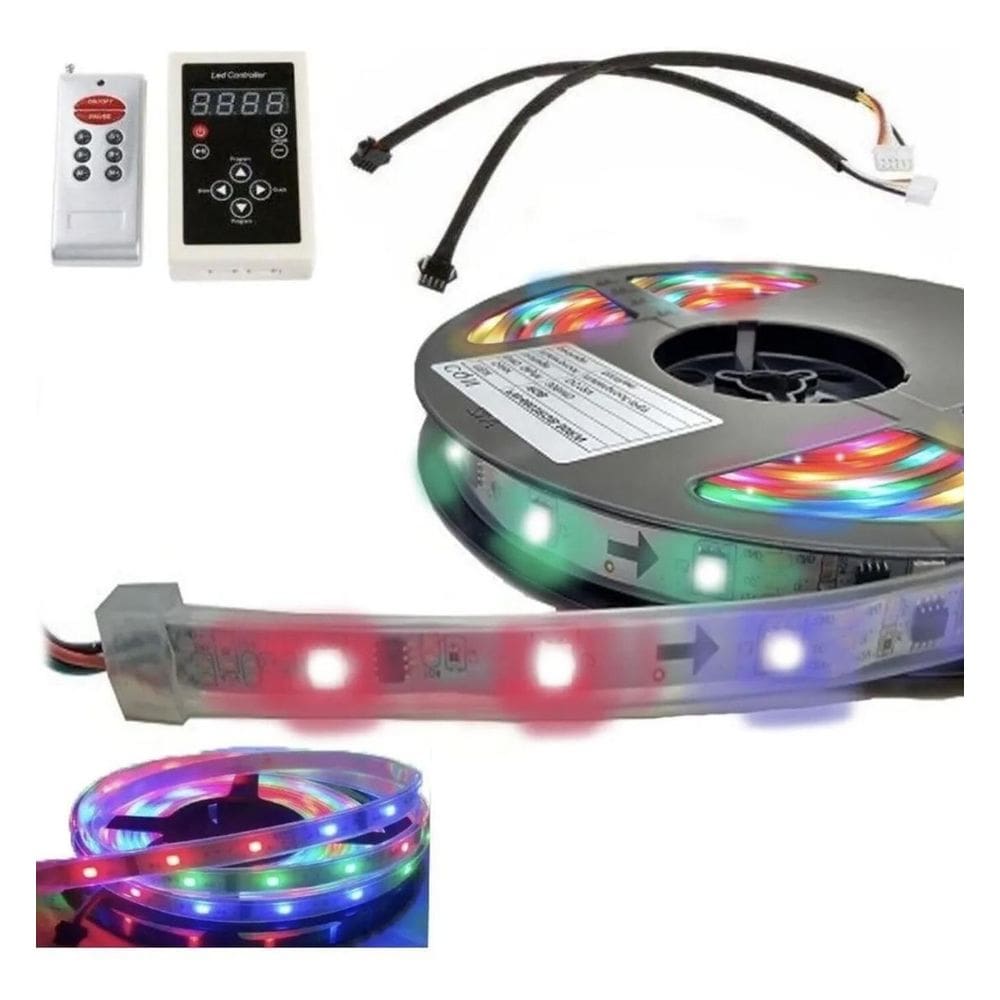 Fita Led Digital 6803 Rgb 133 Efeitos - Impermeável - 5m
