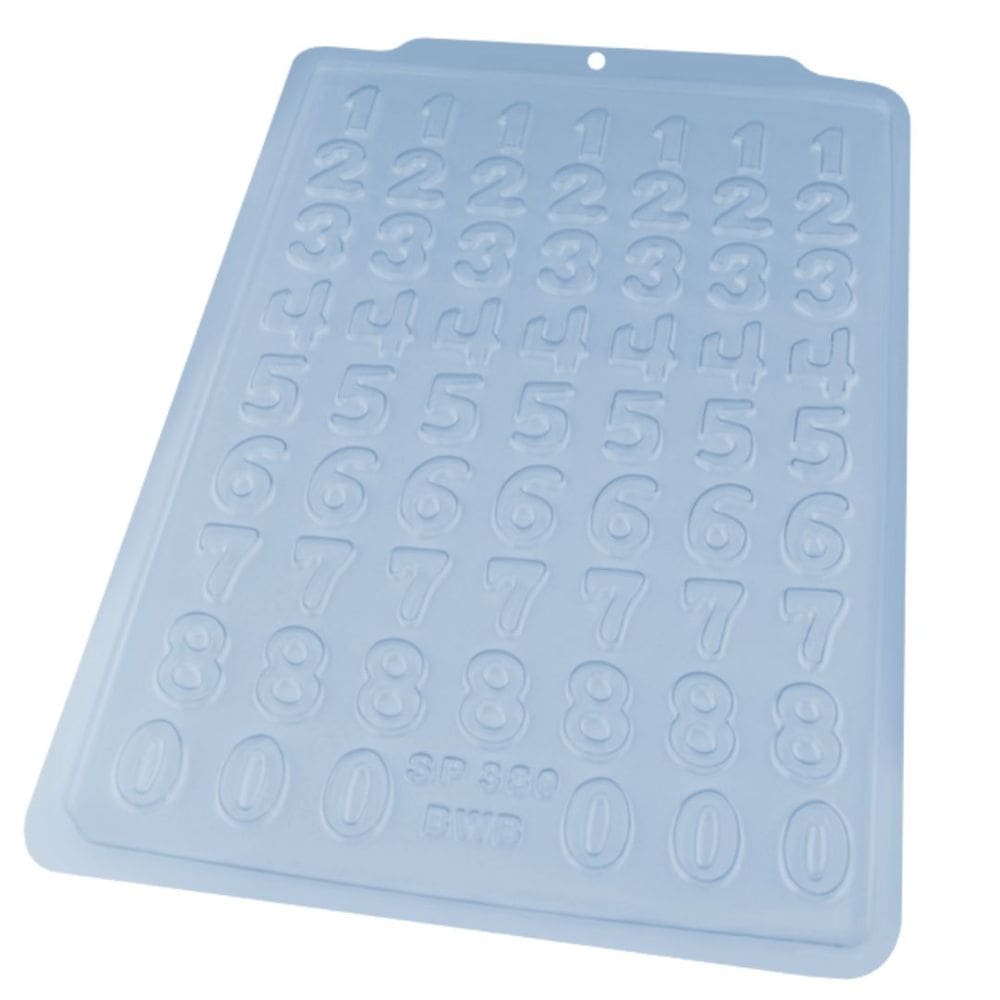 Forma Simples BWB SP 380 Números C/10 Unidades Molde Para Chocolate Números