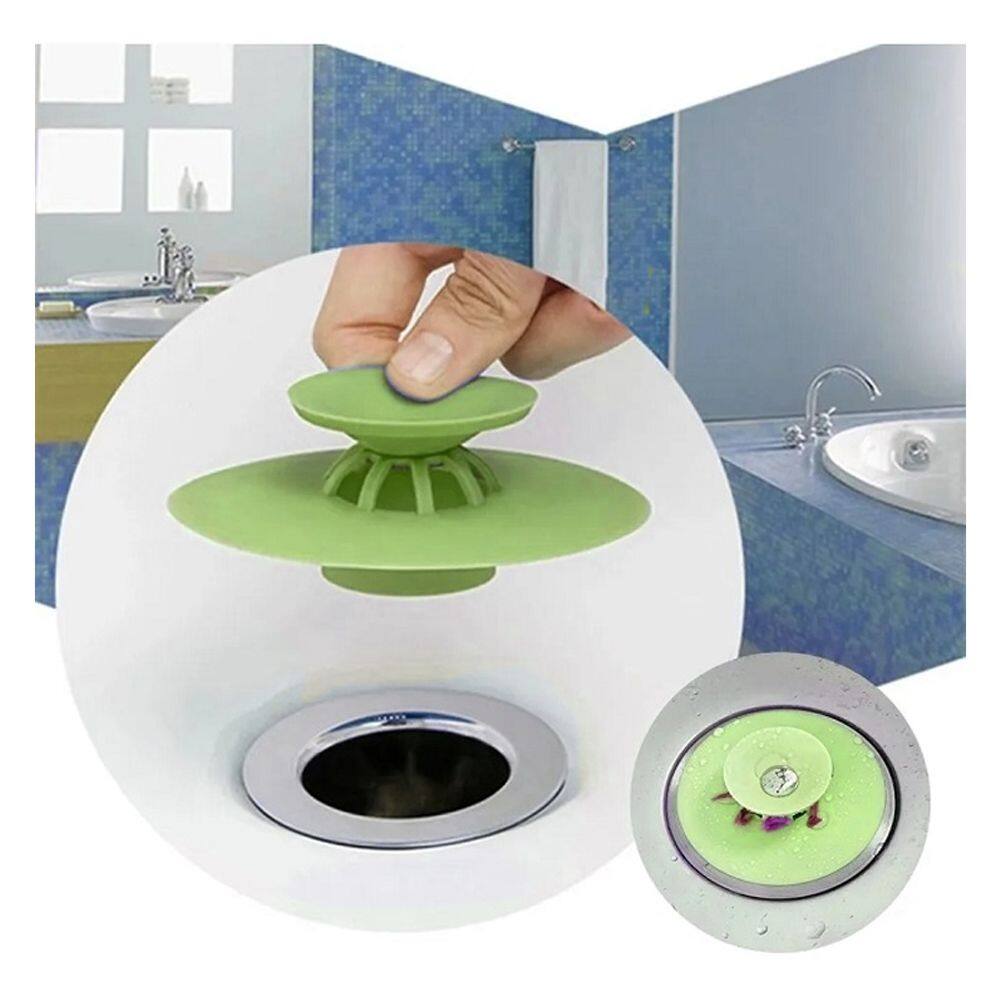 Kit 3 Unid Protetor De Ralo Capa De Pia Cozinha Silicone Cor:Verde
