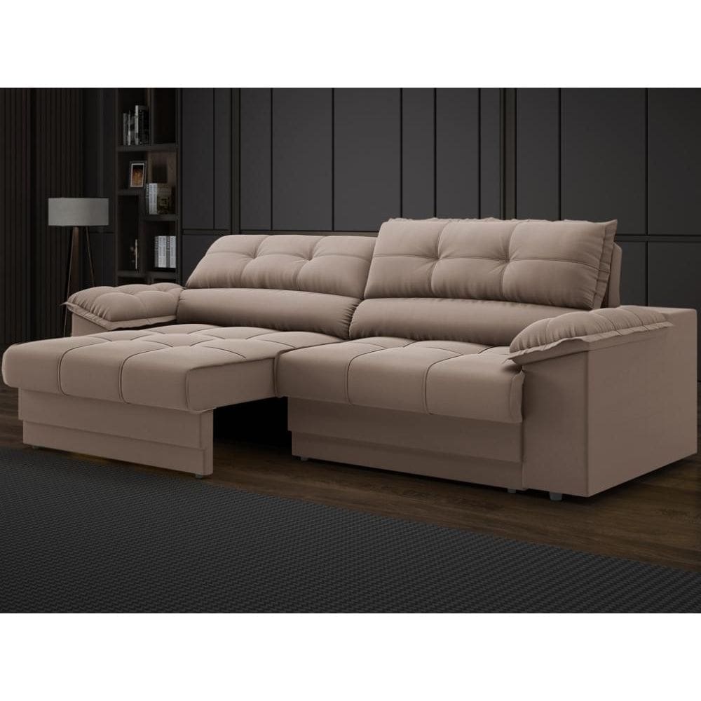 Sofá com Carregador USB e Molas no Assento Retrátil Reclinável Mimo 2,00m Velosuede - NETSOFAS