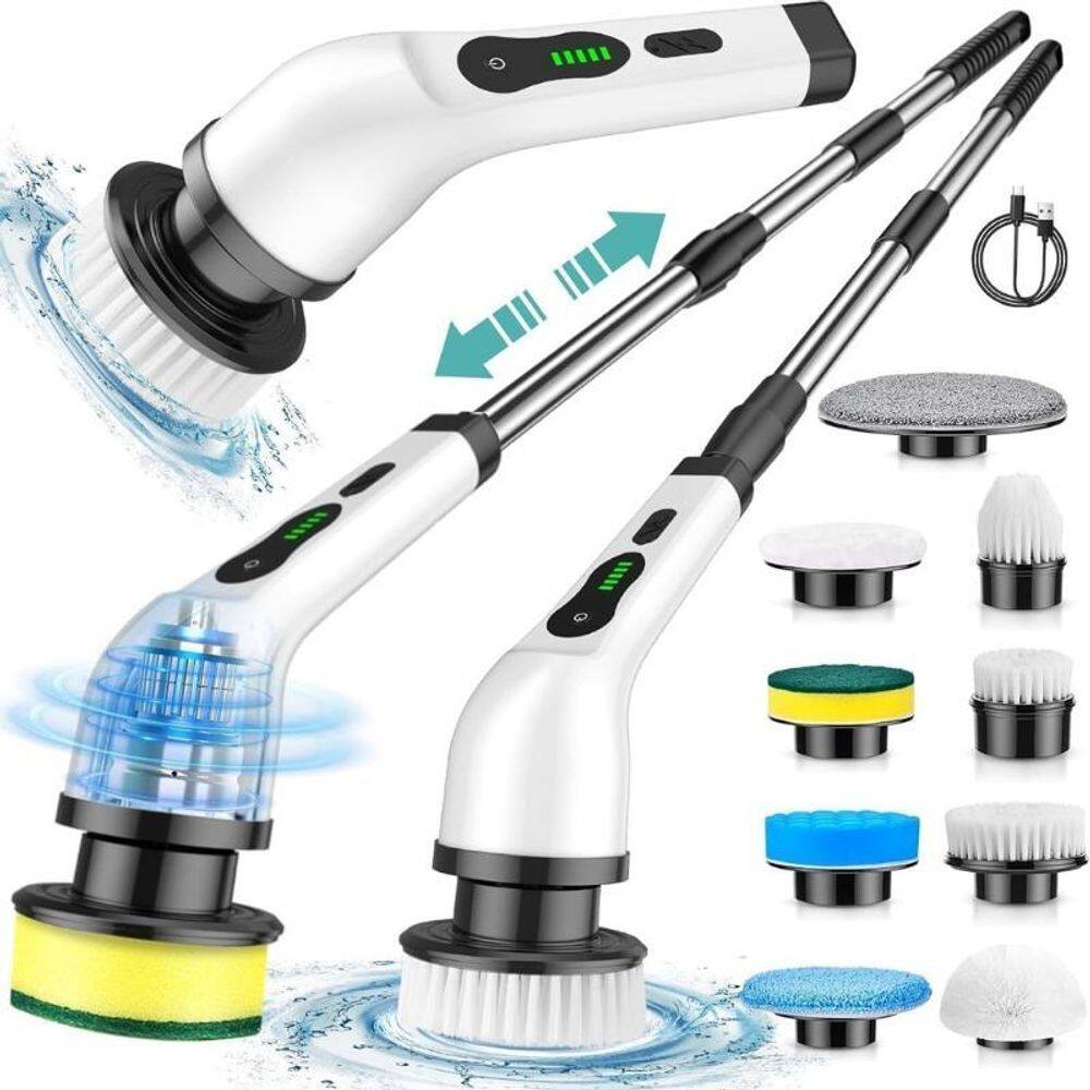 Escova Limpeza Esfregão Mop Elétrico 9 Em 1 Giratório 360