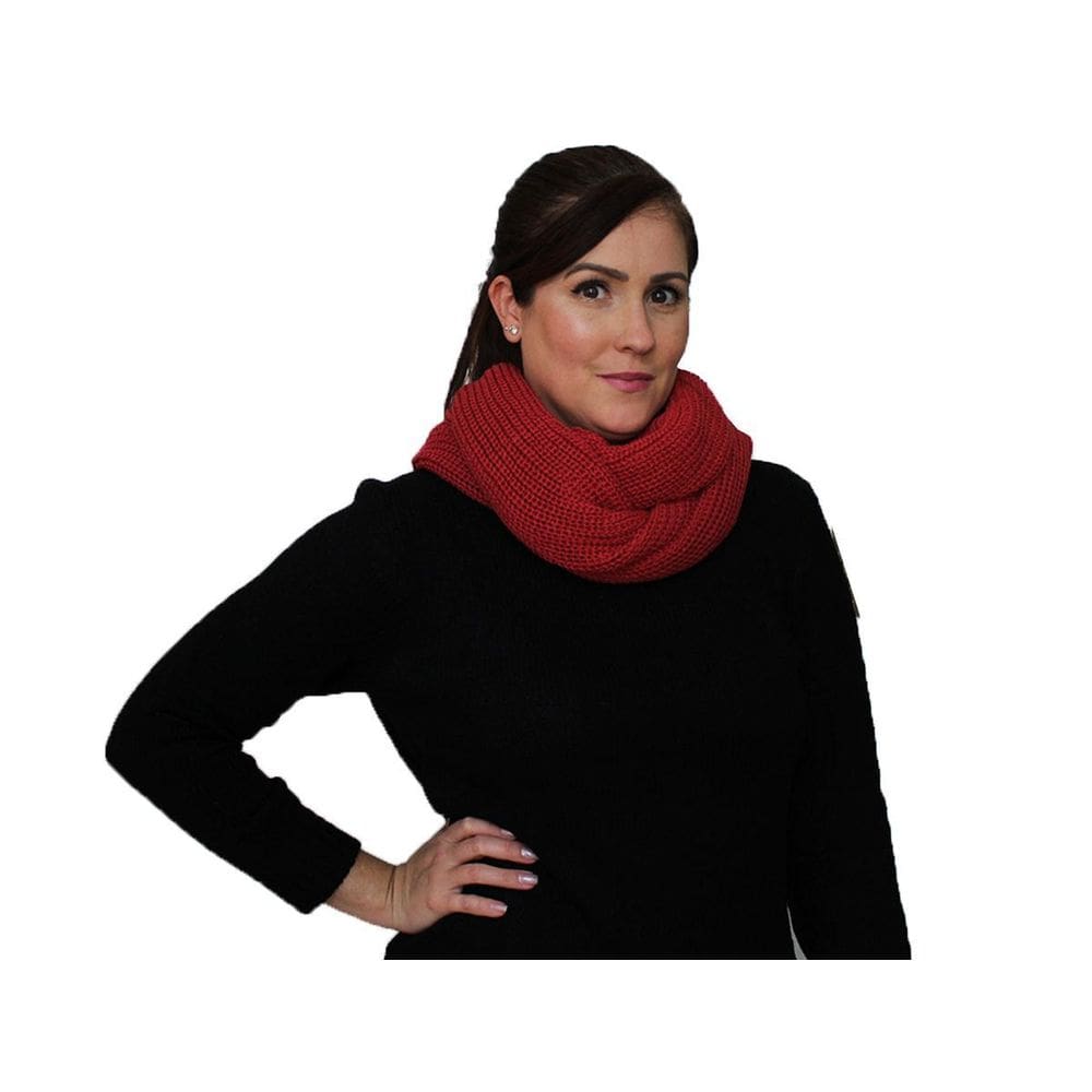 Cachecol De Tricô Max Gola Fechada Feminina Inverno Vermelho