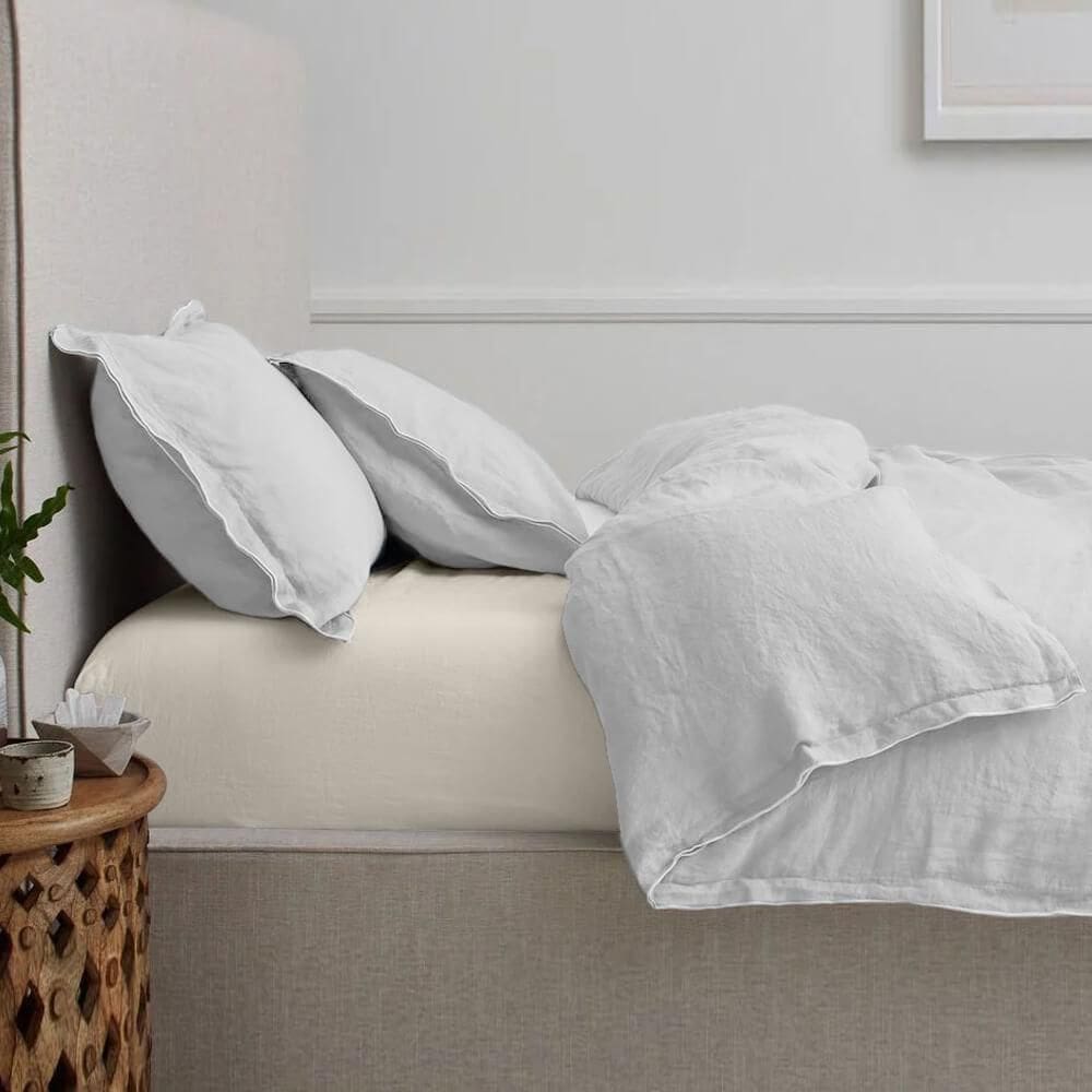 Lençol Queen Elástico 150 Fios Algodão Premium Perola