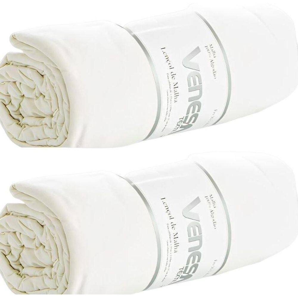 Kit 2 Lençóis De Malha Casal Super King Venesa
