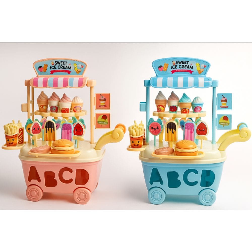 Brinquedo Carrinho de Sorvete Cesto com Lanches 41 Peças