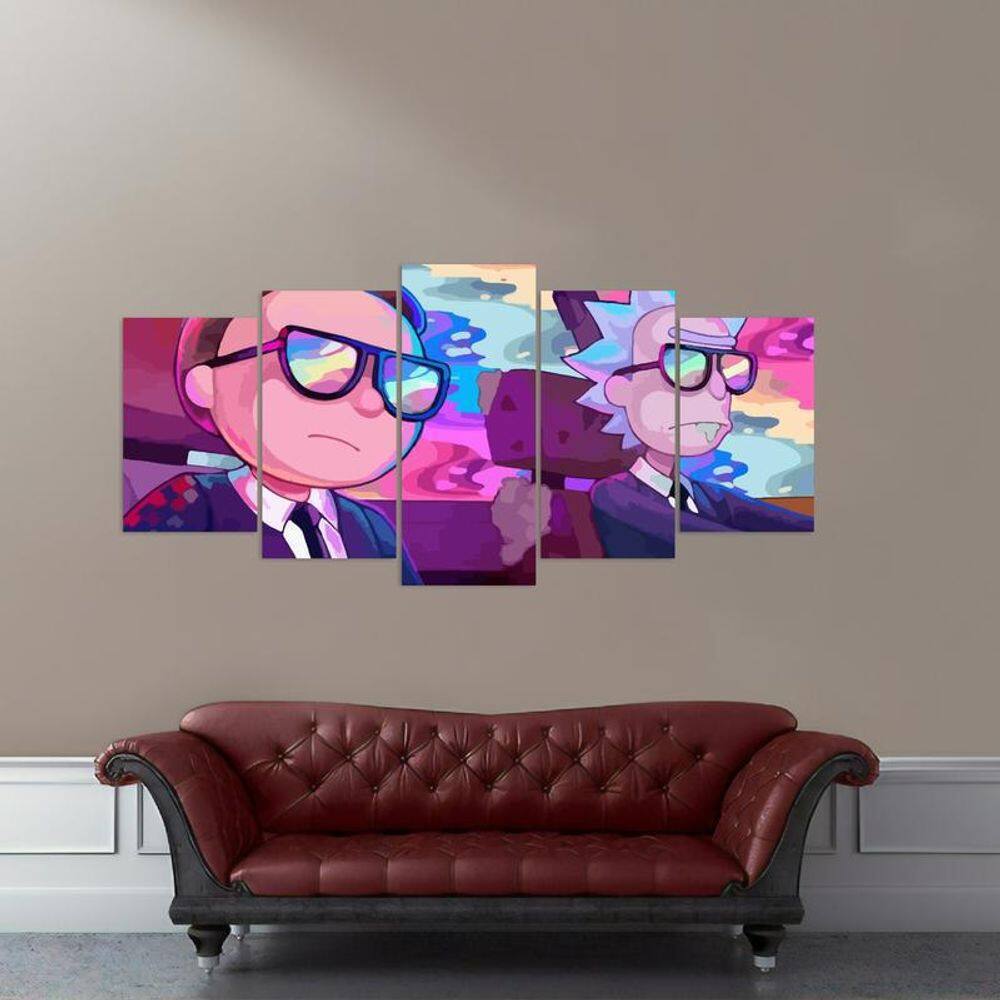 Quadro Decorativo Ricky And Morty Artístico Quarto 125X60