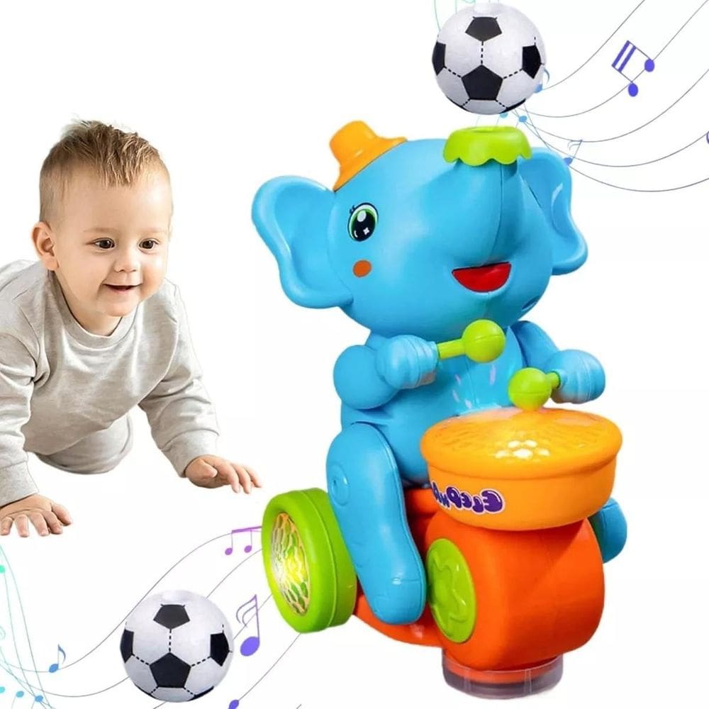 Brinquedo Infantil Elefante Musical Luz E Som Educativo